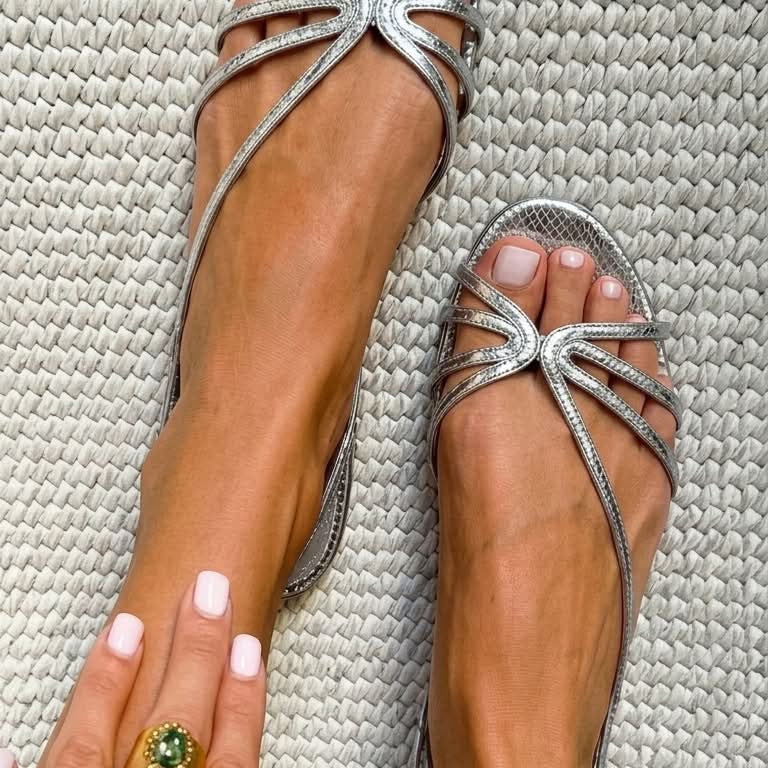 Sandales à Brides Métallisées