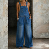 Adèle - Salopette en Denim avec Taille Élastique