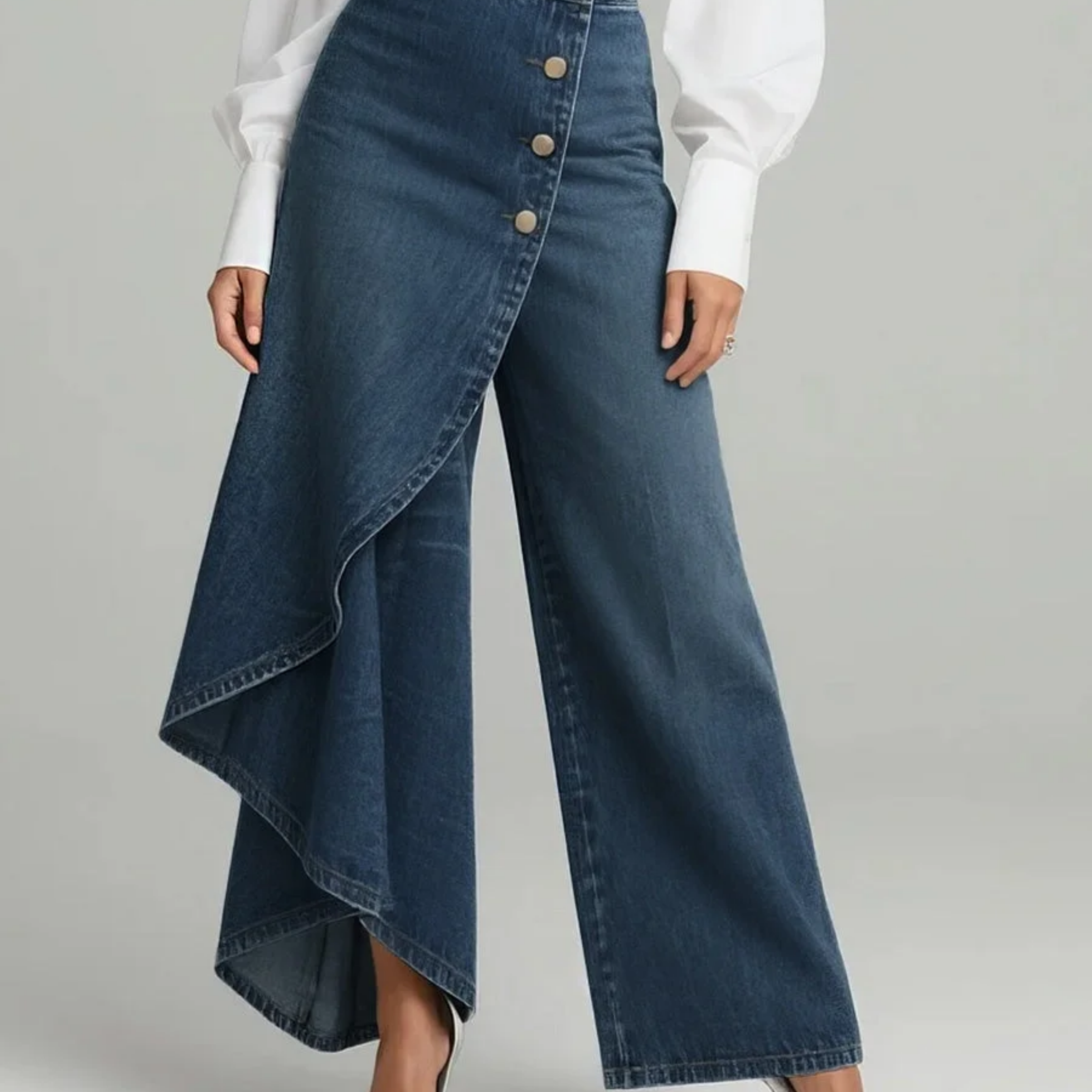 Louna - Pantalons en Denim Enveloppants