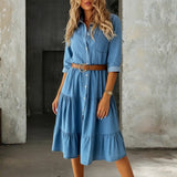Bérénice - Robe en Jean Décontractée Élégante