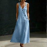 Anaïs - Robe Longue en Denim avec Boutons