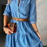 Bérénice - Robe en Jean Décontractée Élégante