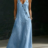 Anaïs - Robe Longue en Denim avec Boutons