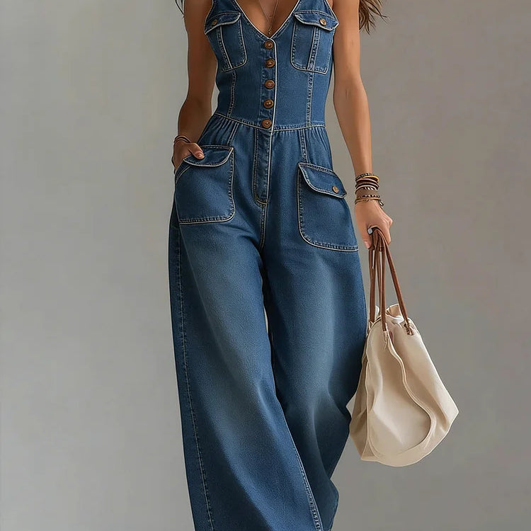 Sylvie - Salopette en Denim Décontractée