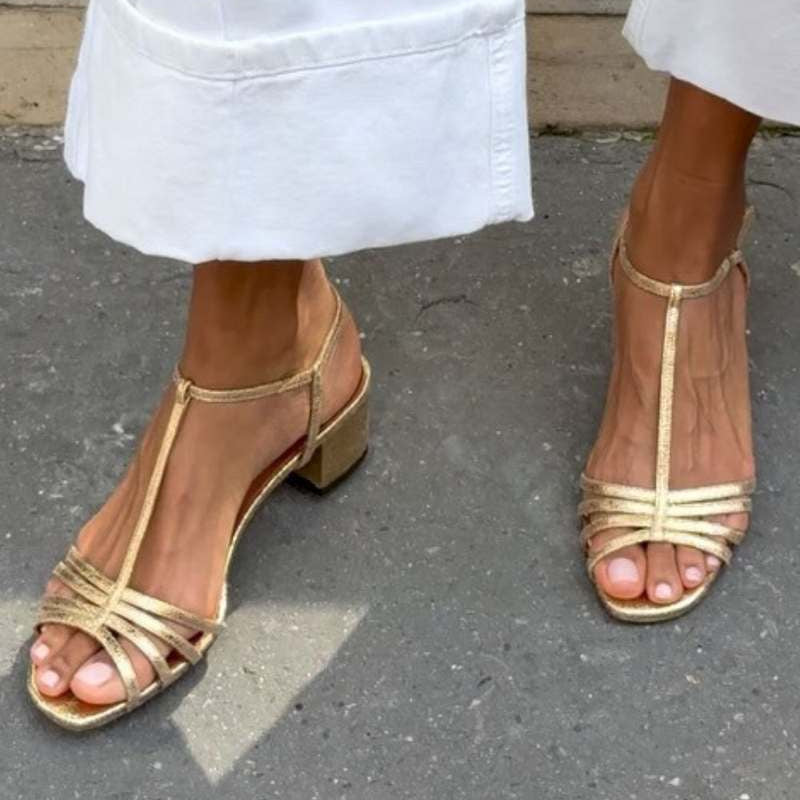 Sandales à Talons Métallisées