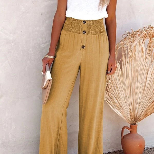Riana - Pantalon Taille Haute Détendu