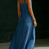 Anaïs - Robe Longue en Denim avec Boutons