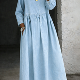 Océane - Robe en Denim avec Col Peter Pan