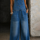 Adèle - Salopette en Denim avec Taille Élastique