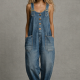Eléonore - Combinaison en Denim Stylée avec Poches