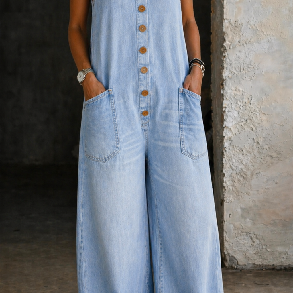 Brigitte - Salopette en Coton Vintage Lavée