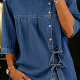 Véronique - Blouse en Denim Vintage Longue