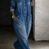 Céline - Combinaison en Denim Off Shoulder
