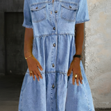 Sabine - Robe en Jean Décontractée Élégante