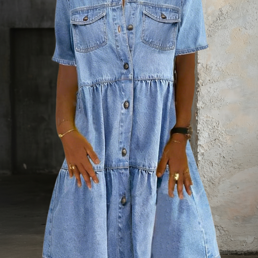 Sabine - Robe en Jean Décontractée Élégante