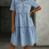 Sabine - Robe en Jean Décontractée Élégante