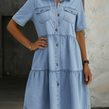 Sabine - Robe en Jean Décontractée Élégante