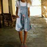 Zoé - Combinaison Florale en Denim