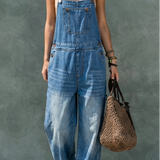 Adèle - Salopette en Denim avec Taille Élastique