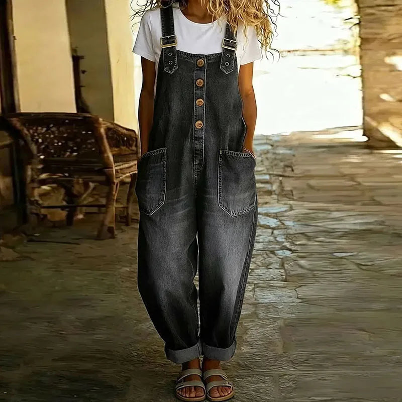 Madeleine - Combinaison Vintage en Coton Doux avec Aspect Denim