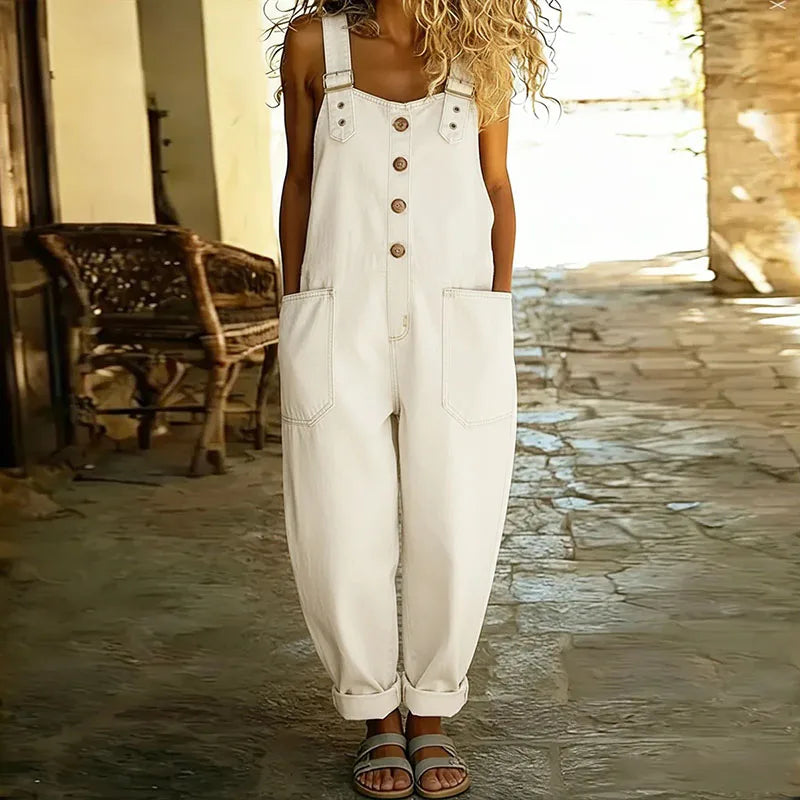 Madeleine - Combinaison Vintage en Coton Doux avec Aspect Denim