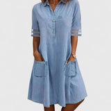 Léa - Robe en Denim qui Met en Valeur la Silhouette