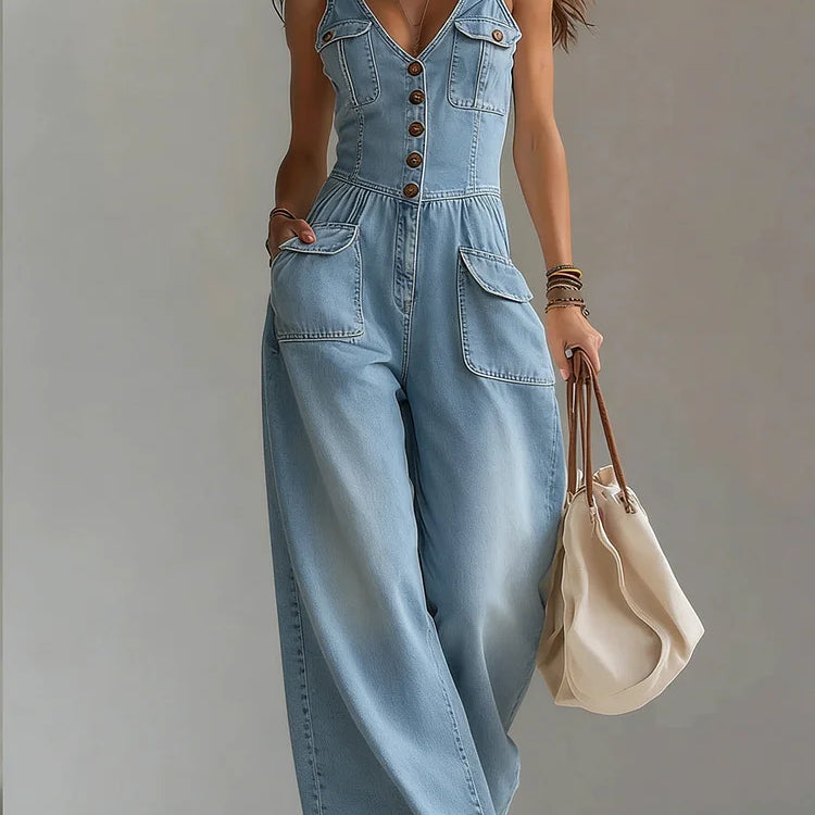 Sylvie - Salopette en Denim Décontractée