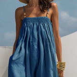 Magali - Combinaison en Denim à Jambes Larges
