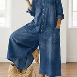 Fleur -  Combinaison en Denim de Coton