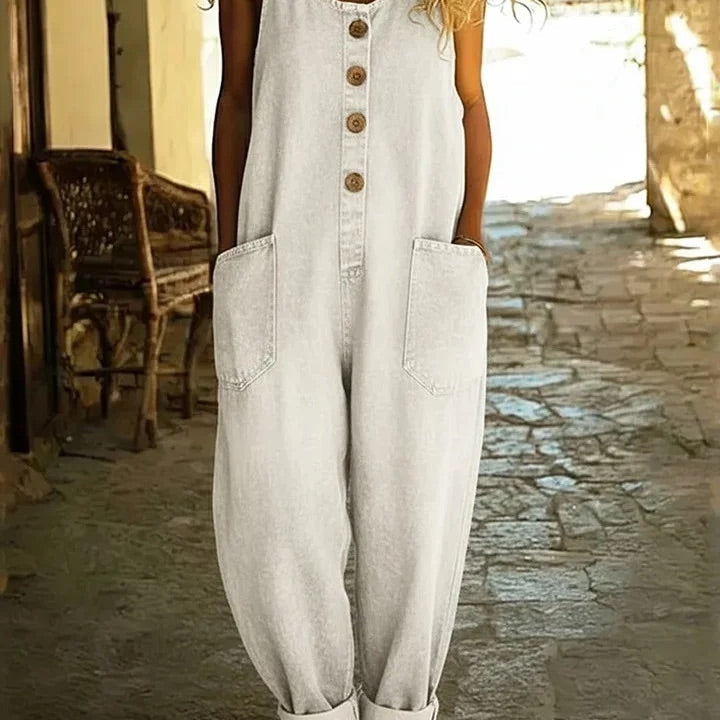 Chloé - Combinaison en Denim Lavé Vintage