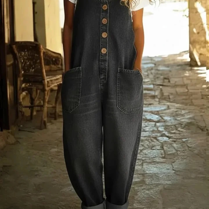 Chloé - Combinaison en Denim Lavé Vintage