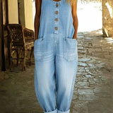 Chloé - Combinaison en Denim Lavé Vintage