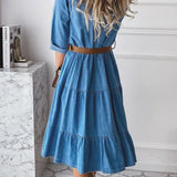 Bérénice - Robe en Jean Décontractée Élégante