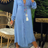 Helena - Robe Chemise en Denim Décontractée Élégante