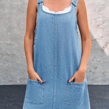 Irís - Robe à Bretelles en Denim Décontractée