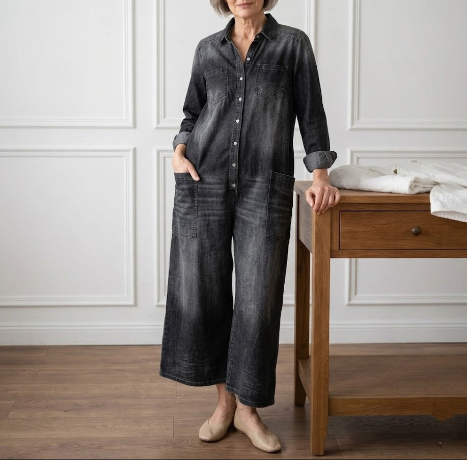 Fleur -  Combinaison en Denim de Coton